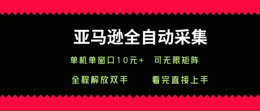 （15704期）亚马逊全自动采集，单机单窗口一天10+，可无限矩阵去做